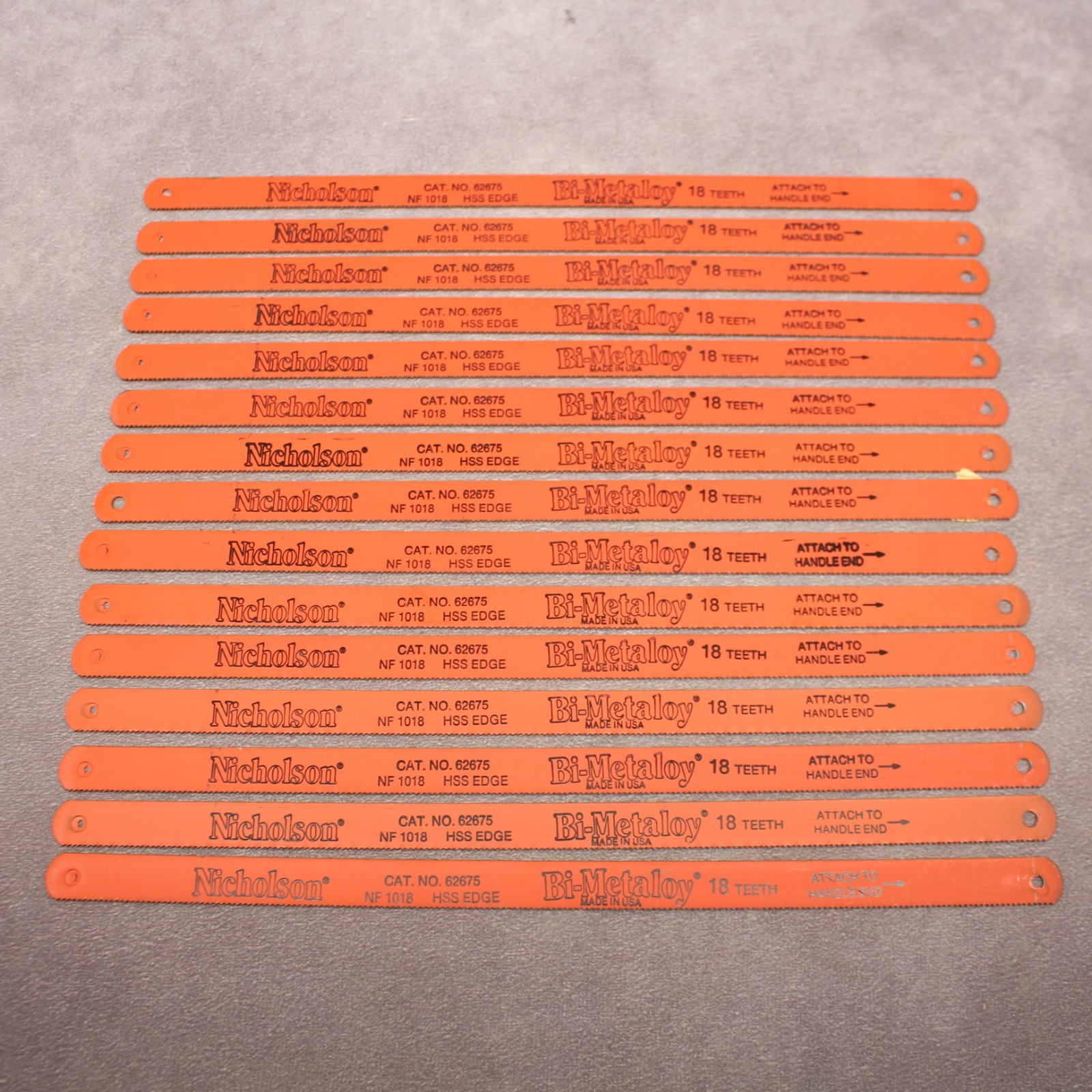 15 pc Nicholson HSS Steel Hack Saw Blades 10.5” X 18 Teeth USA Hacksaw Blades gallery