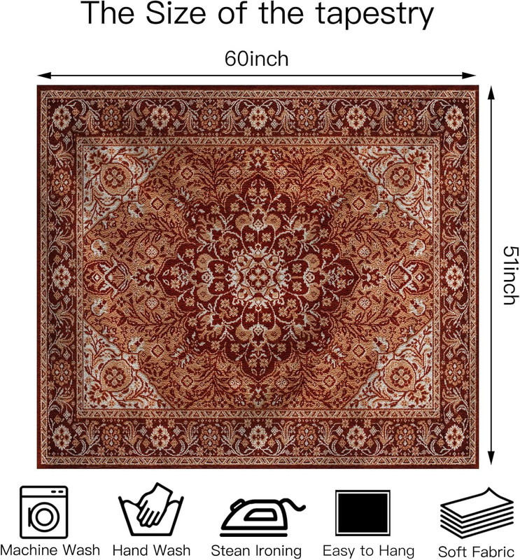 Boho Mandala Tapestry Wall Hanging for Bedroom,Hippie Aesthetic Bohemian gallery