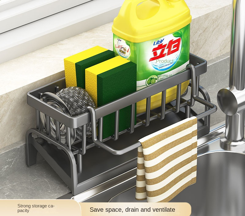 1pc Sponge Holder For Kitchen Sink ,Essentials Decor Organizer Caddy Accessories gallery