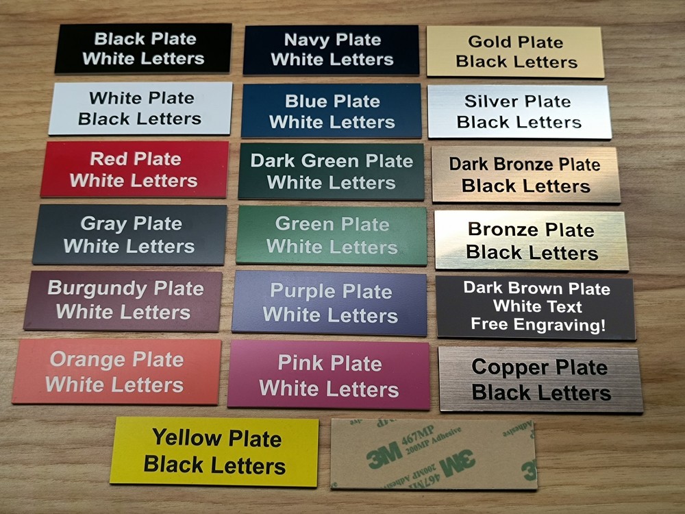 Custom Engraved 1"x3" Plate | Plaque Tag Sign Label Nameplate | Self-Sticking