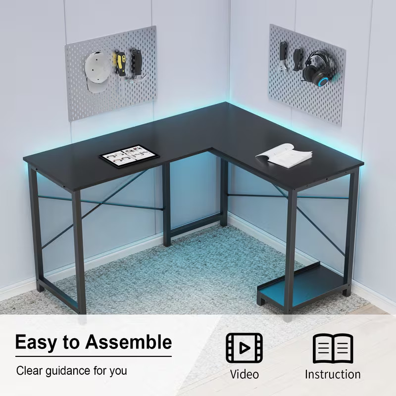 L Shaped Gaming Desk - 50 Inch Corner Computer Table for Home Office & Study gallery