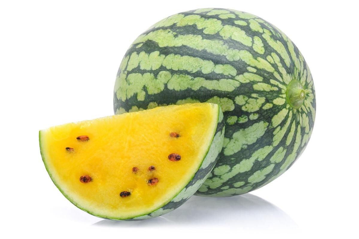 20 Heirloom Yellow Petite Watermelon Seeds - 4-7LB Super Sweet Mini Yellow Melon gallery
