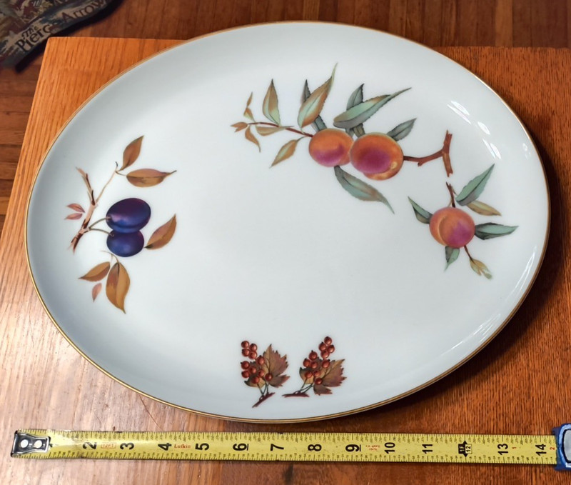 Royal Worcester 1986 Evesham Vale Large Oval Serving Platter 15" VERY NICE gallery