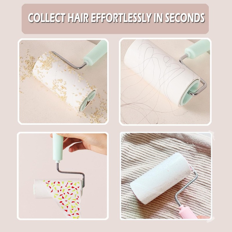 Reusable Lint Rollers for Clothes Couch Furniture with 1 Handle and 5 Refills gallery