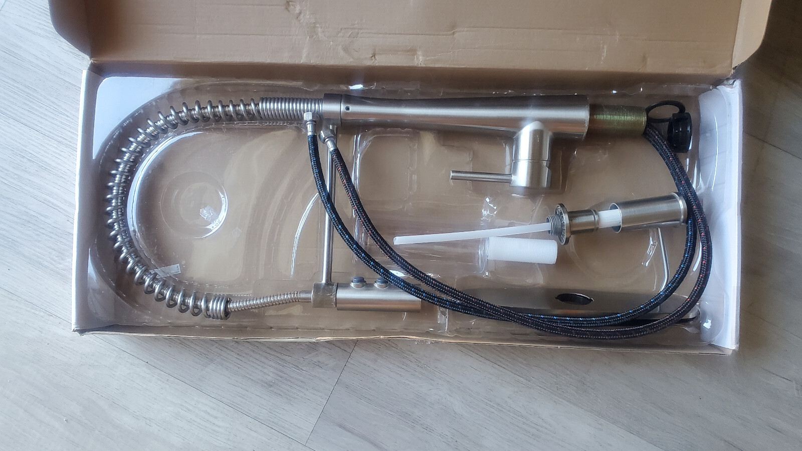 Allen+Roth Commercial Style Kitchen Faucet Talbert Silver OPEN BOX, BOX DAMAGED gallery