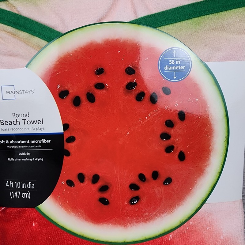 Giant Round Watermelon 🍉 Beach Towel | Mainstays gallery