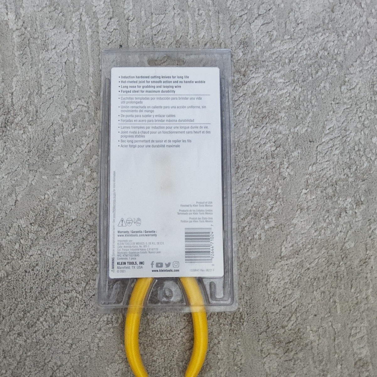 Klein Tools D203-7 7 in Side-Cutting Long-Nose Pliers Forged Steel Yellow Handle gallery