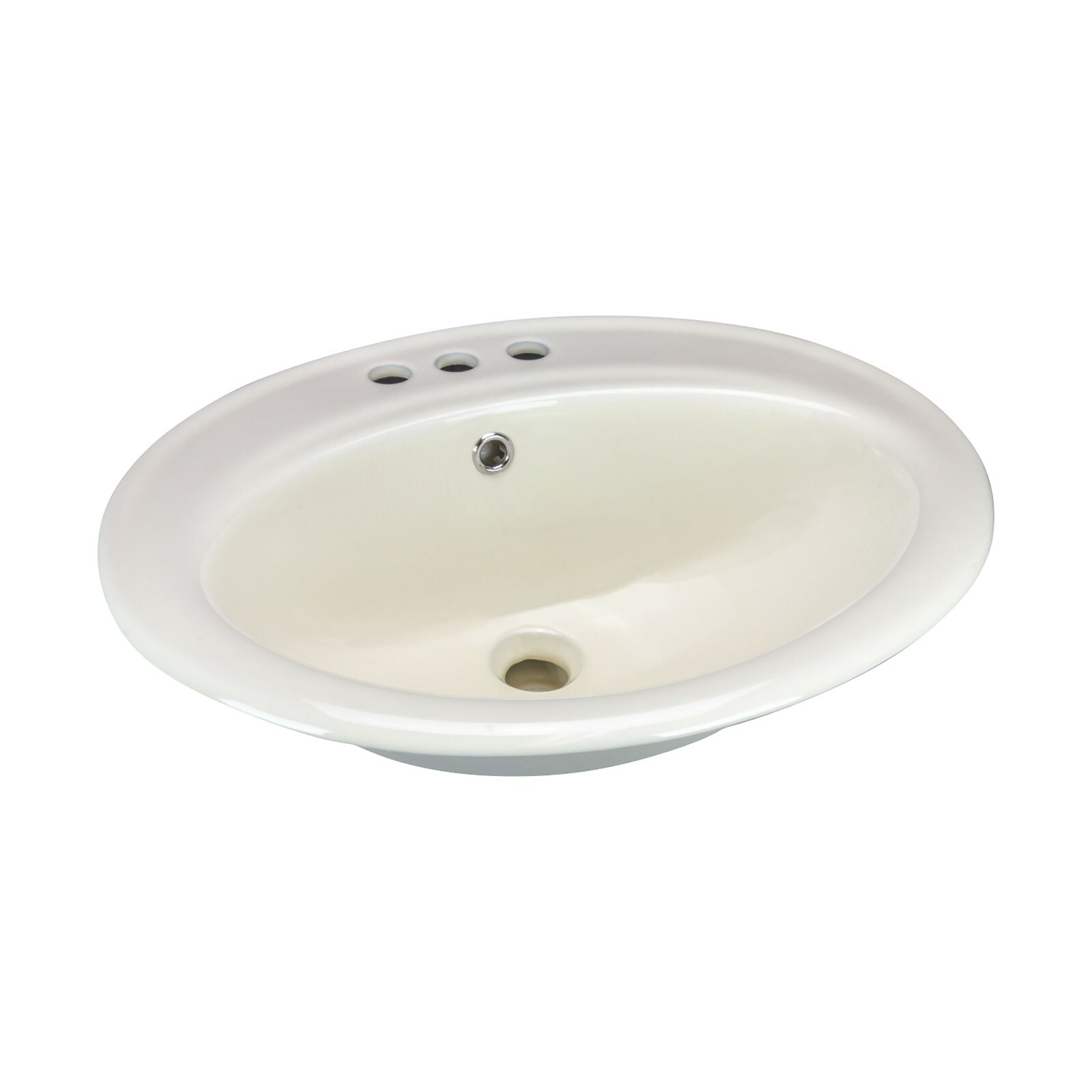Canal Oval Shaped Drop-In 3-Hole Bathroom Vanity Sink 22-1/8" X 18-7/8" Ivory gallery