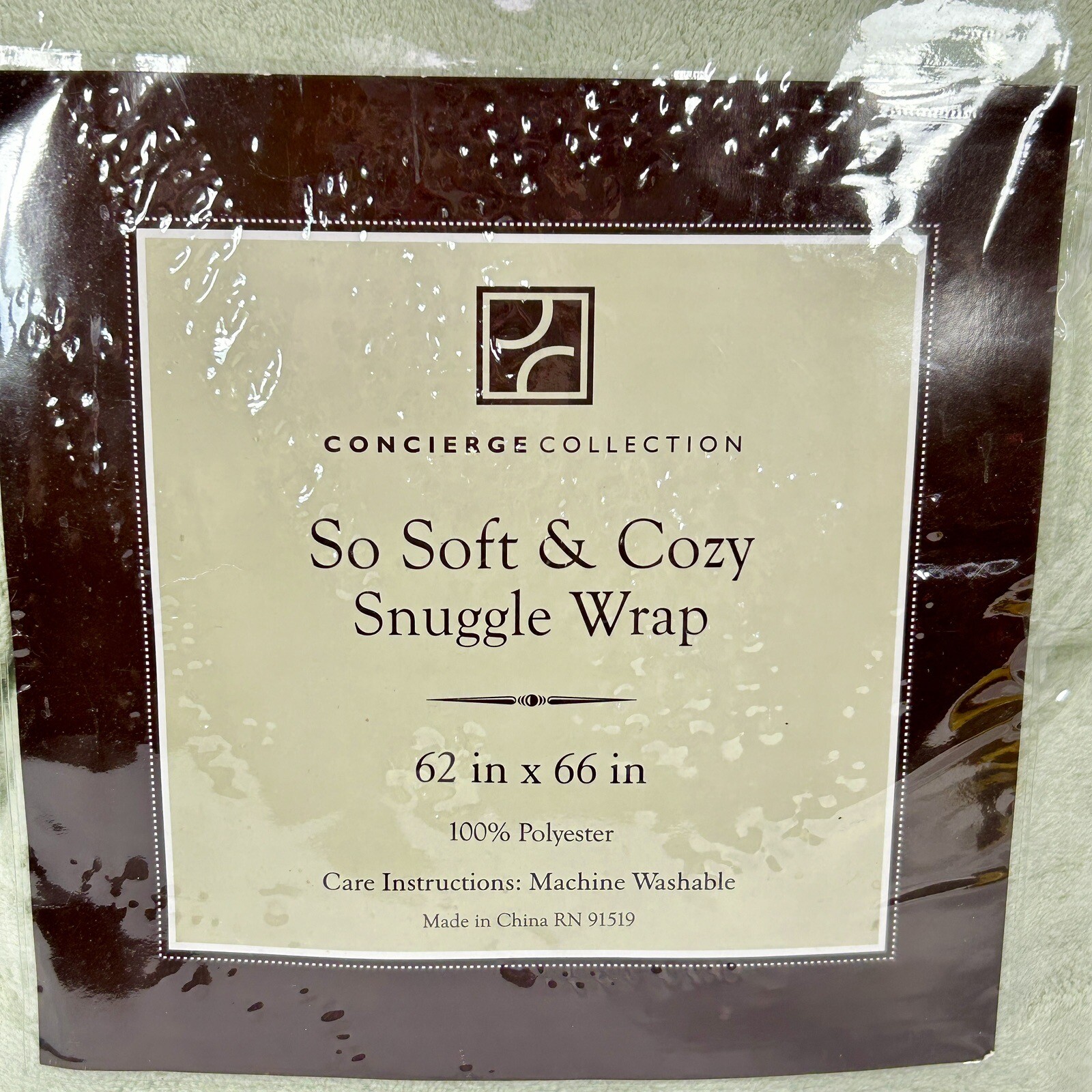 CONCIERGE COLLECTION So Soft & Cozy Snuggle Wrap 66” X 62” Olive Green gallery