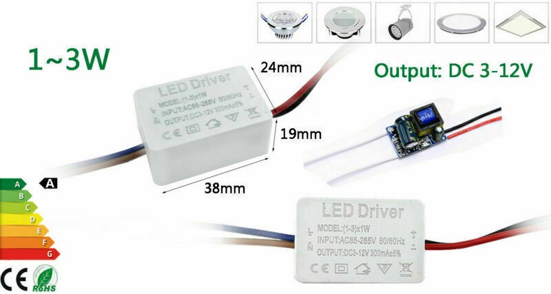 LED Driver 1W~36W 300mA transformer power supply 220V to DC 12V Ceiling light gallery