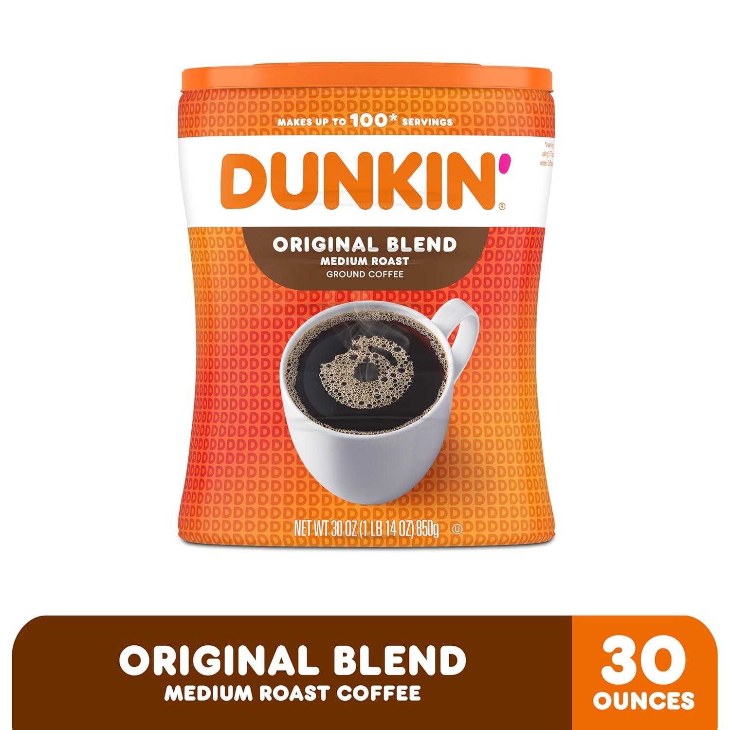 Dunkin' Original Blend Medium Roast Ground Coffee Canister - 30oz gallery
