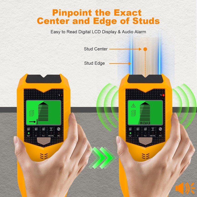 5 In 1 Stud Finder LCD Display Detector Wall Scanner For Wood AC Wire Metal Pipe gallery
