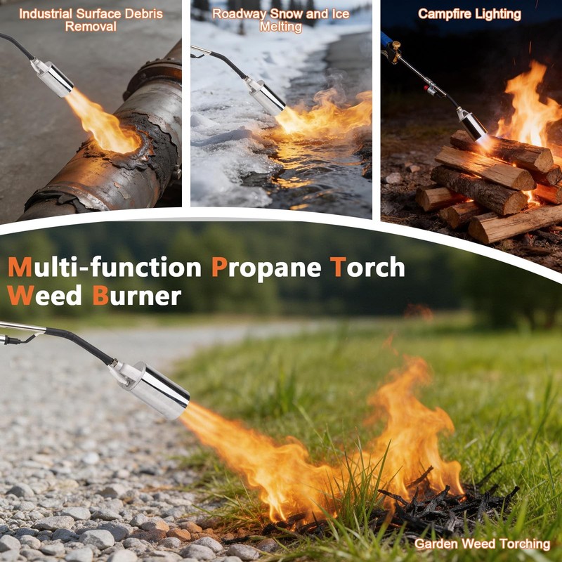 Krismose Propane Torch Weed Burner Kit with 10FT Hose, Adjustable Blow Blue gallery