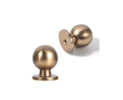 HARPOON 10 Pack Cabinet Round Knobs Brushed Gold Furniture Hardware Pull – 1″…