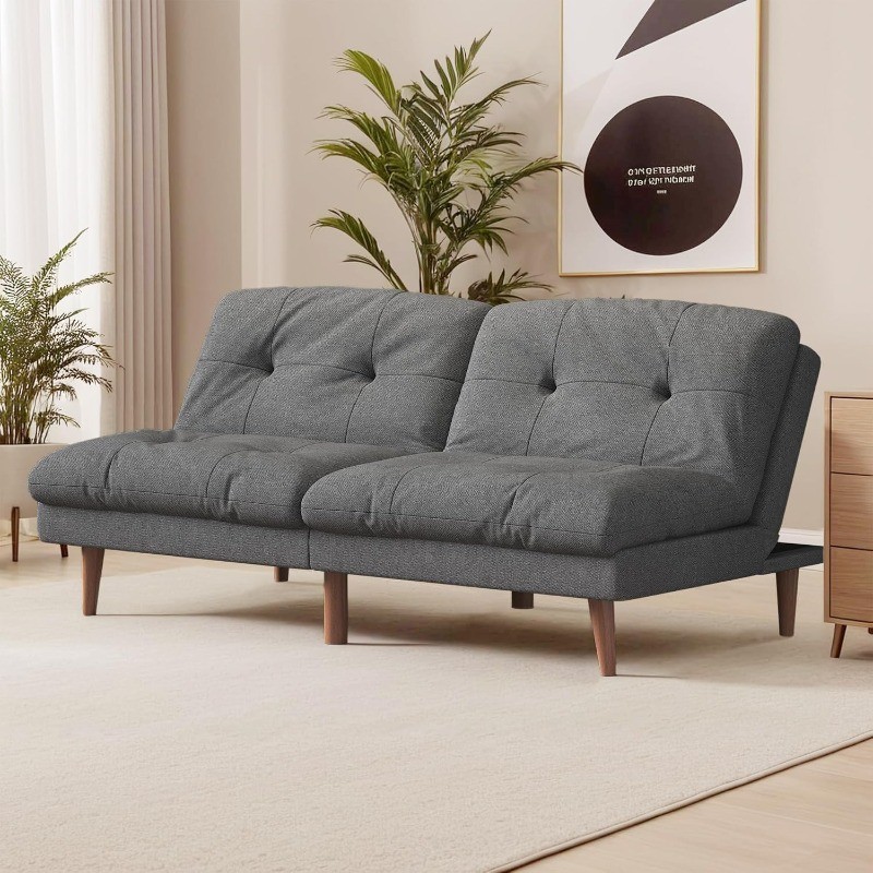 Couch Modern Futon Convertible Sleeper Sofa Bed with Adjustable Backrest gallery