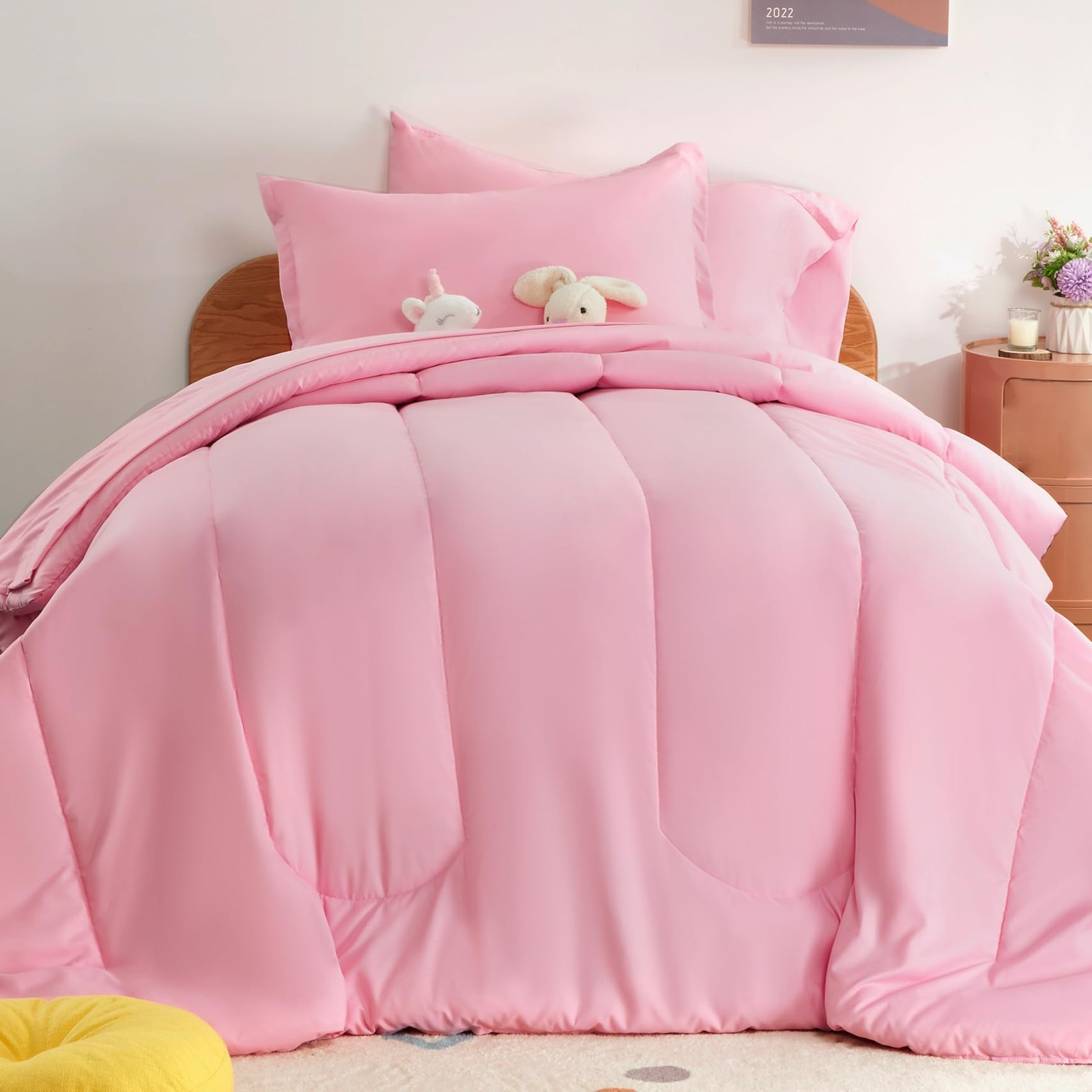 SLEEP ZONE Kids Twin Bedding Comforter Set - Super Cute & Soft Kids Bedding 5 Pi gallery