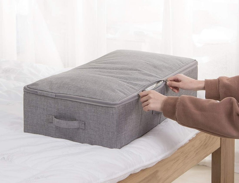 Under Bed Storage Container Underbed Shoe Storage Organizer Box Lid Dark Gray gallery