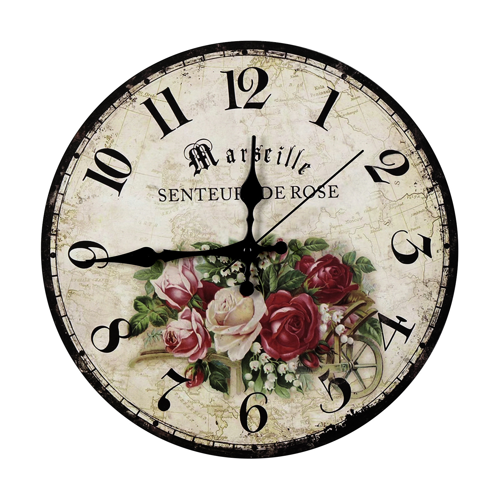 12 Inch Vintage Wall Clocks Decorative Indoor Wall Clocks Battery Operated gallery