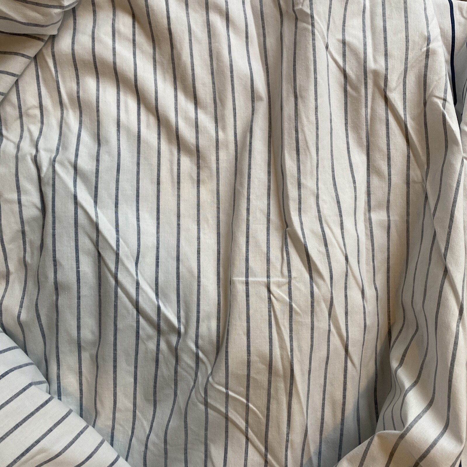 Vintage Springmaid Double Bed Fitted Sheet Poly/Cotton Blend White Blue Stripes gallery