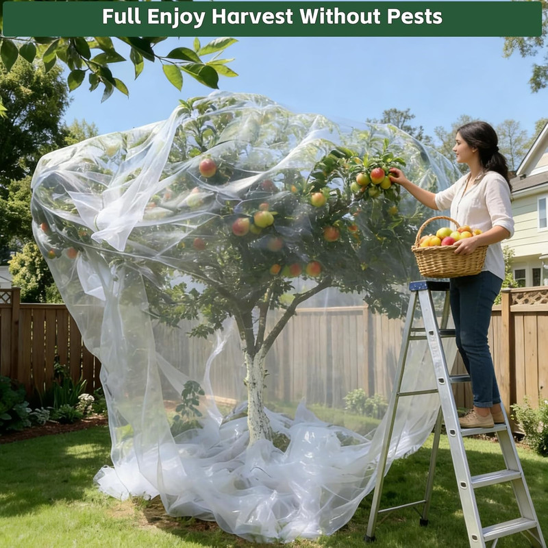 16X16Ft Extra Large Fruit Tree Netting Cover with Zipper & Drawstring, Garden Me gallery
