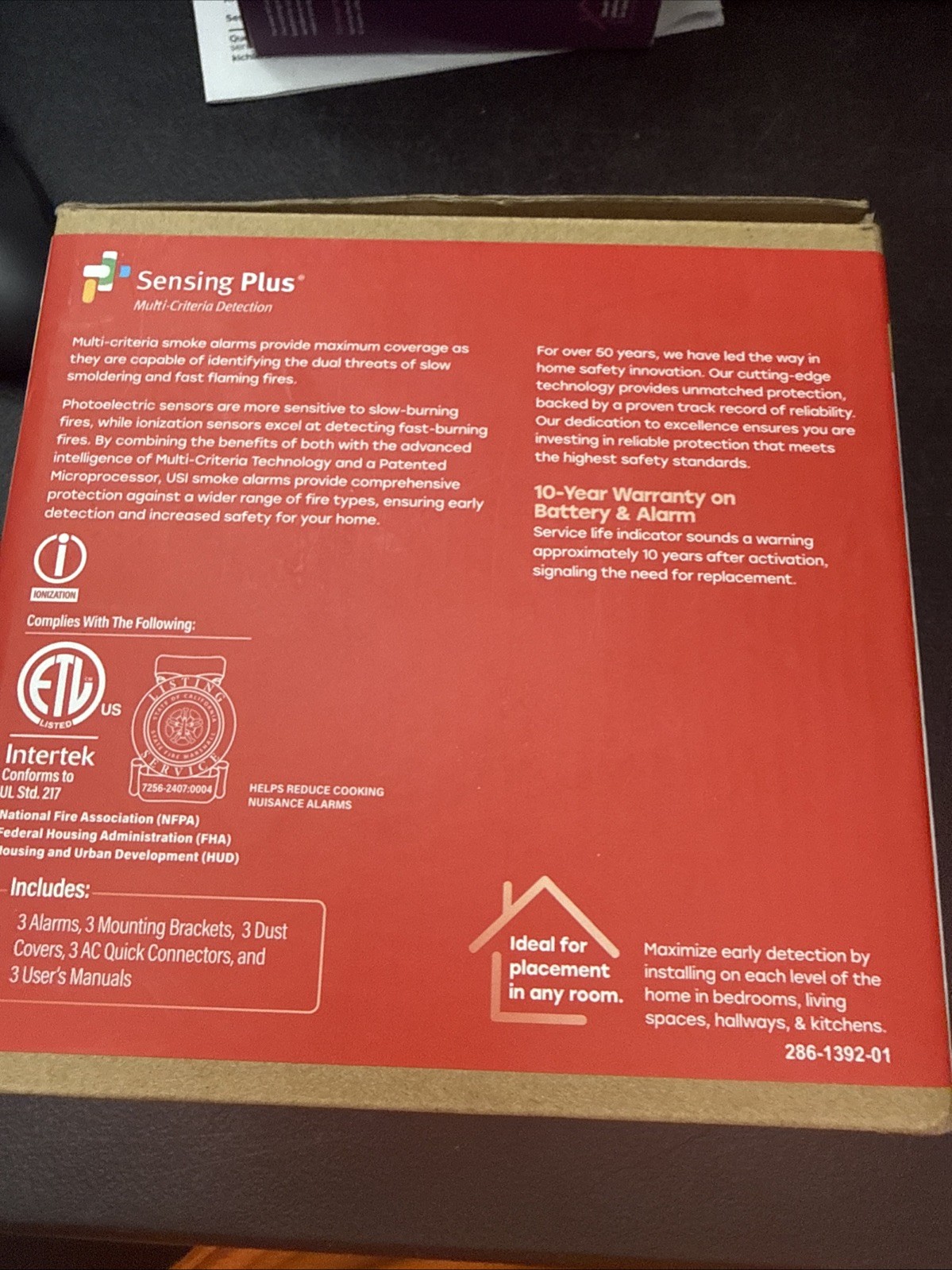 Universal Security 3 Pack Hardwired Smoke Detector W/ Ionization Sensor gallery