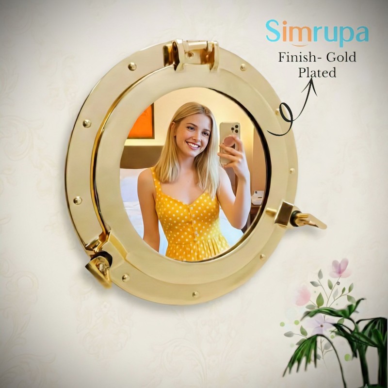 Handmade Solid Aluminum Porthole Mirror : Nautical Porthole Coastal Wall Decor gallery