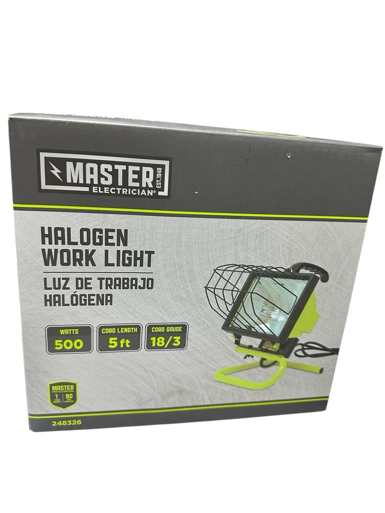 Master Electrician Halogen Work Light 248326, 500-Watts 5ft Cord NEW FreeShip