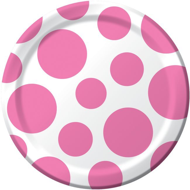 Chevron & Dots Candy Pink 7 Inch Paper Plates 8 Per Pack Tableware Decorations gallery