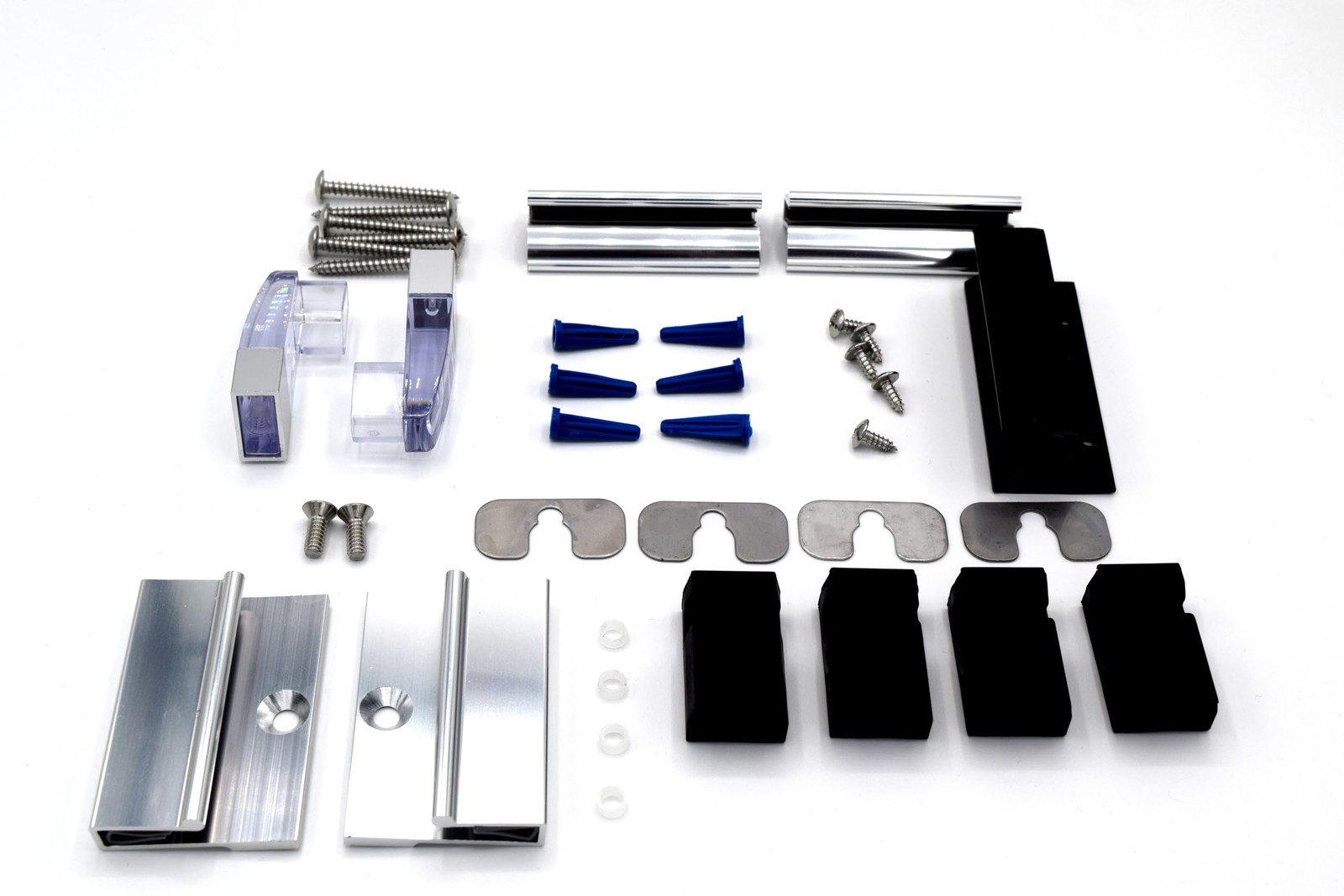 Basco ECPPCLC51SV Classic semi-frameless sliding shower door parts, Chrome gallery