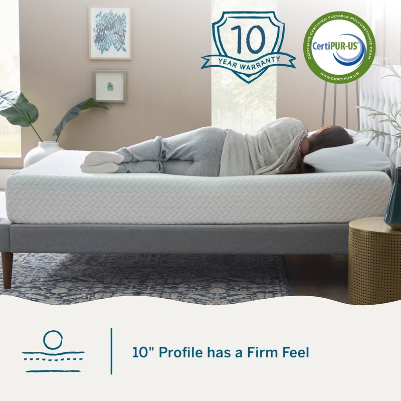 Lucid Refresh 10" Dual-Layer Gel Memory Foam Mattress Firm Cooling Bed in a Box gallery