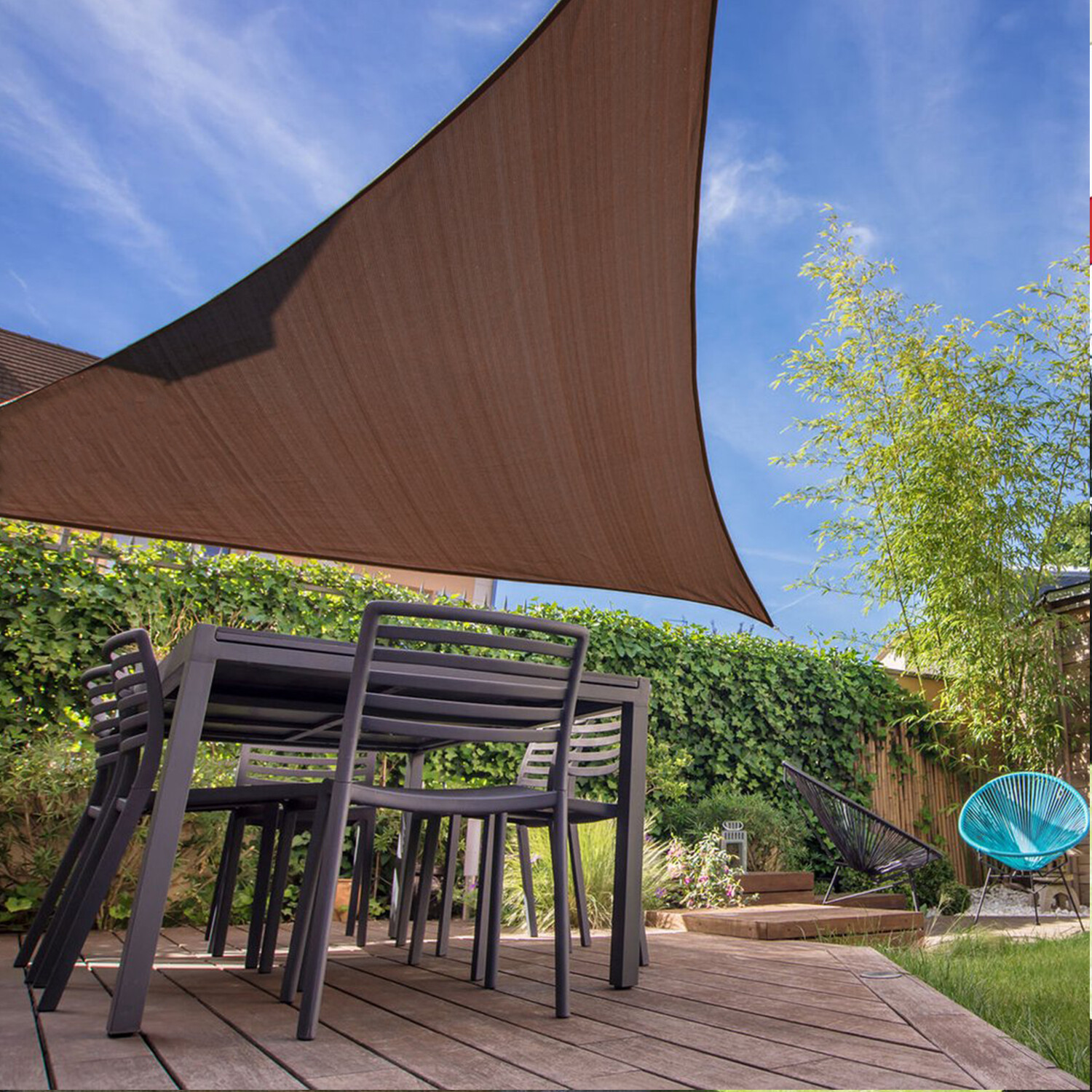 13-28 ft Sun Shade Sail Right Triangle Canopy Outdoor Patio Yard Garden Brown gallery