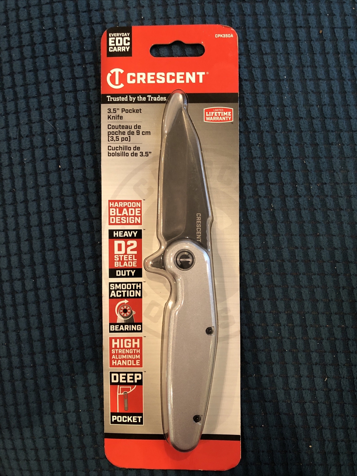 Crescent CPK350A 3-1/2 Inch Harpoon Blade Aluminum Handle Pocket Knife gallery