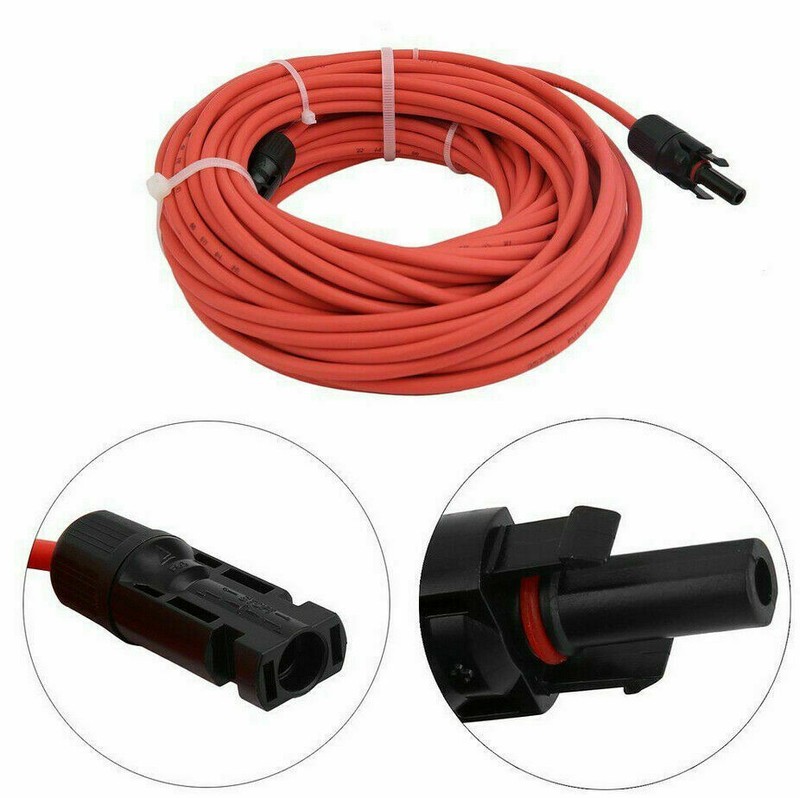 Solar Panel Cable Wire Pair Black + Red Fits MC4 Connectors 8 / 10 / 12 / 14 AWG gallery