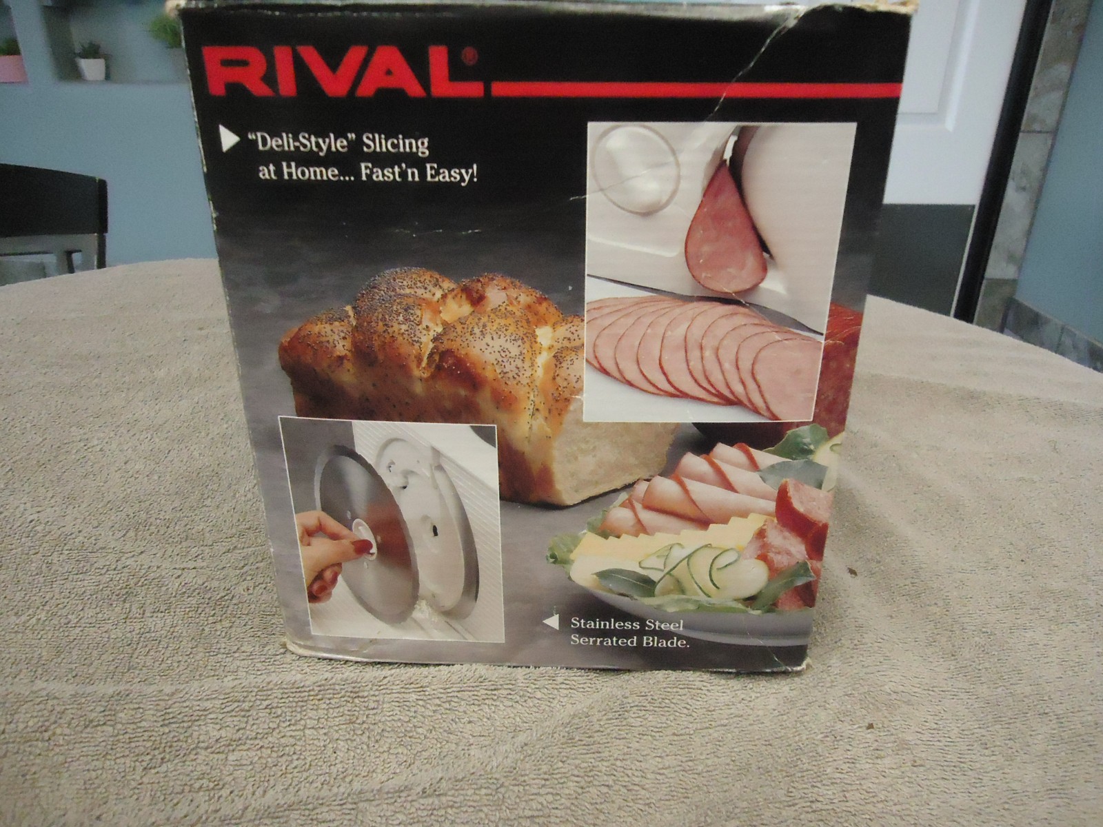 RIVAL FOLD UP ELECTRIC FOOD / MEAT SLICER WHITE MODEL 1042 ( new ) ^ gallery