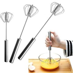 Stainless Steel Semi‑automatic Egg Beater Press Whisk Manual Kitchen Mixer