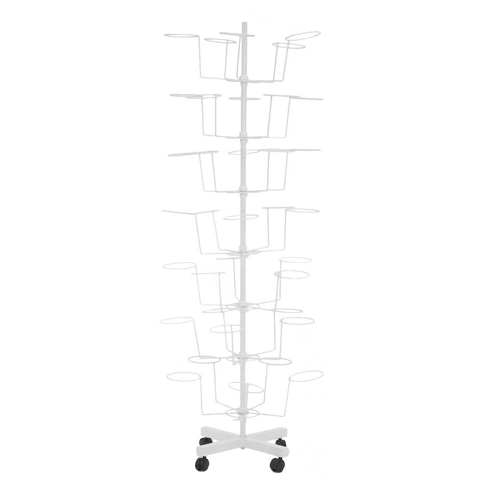 Hat Display Rack Rotating Free Standing Head-wear Wig Rack 7-Tier 35 Hats gallery