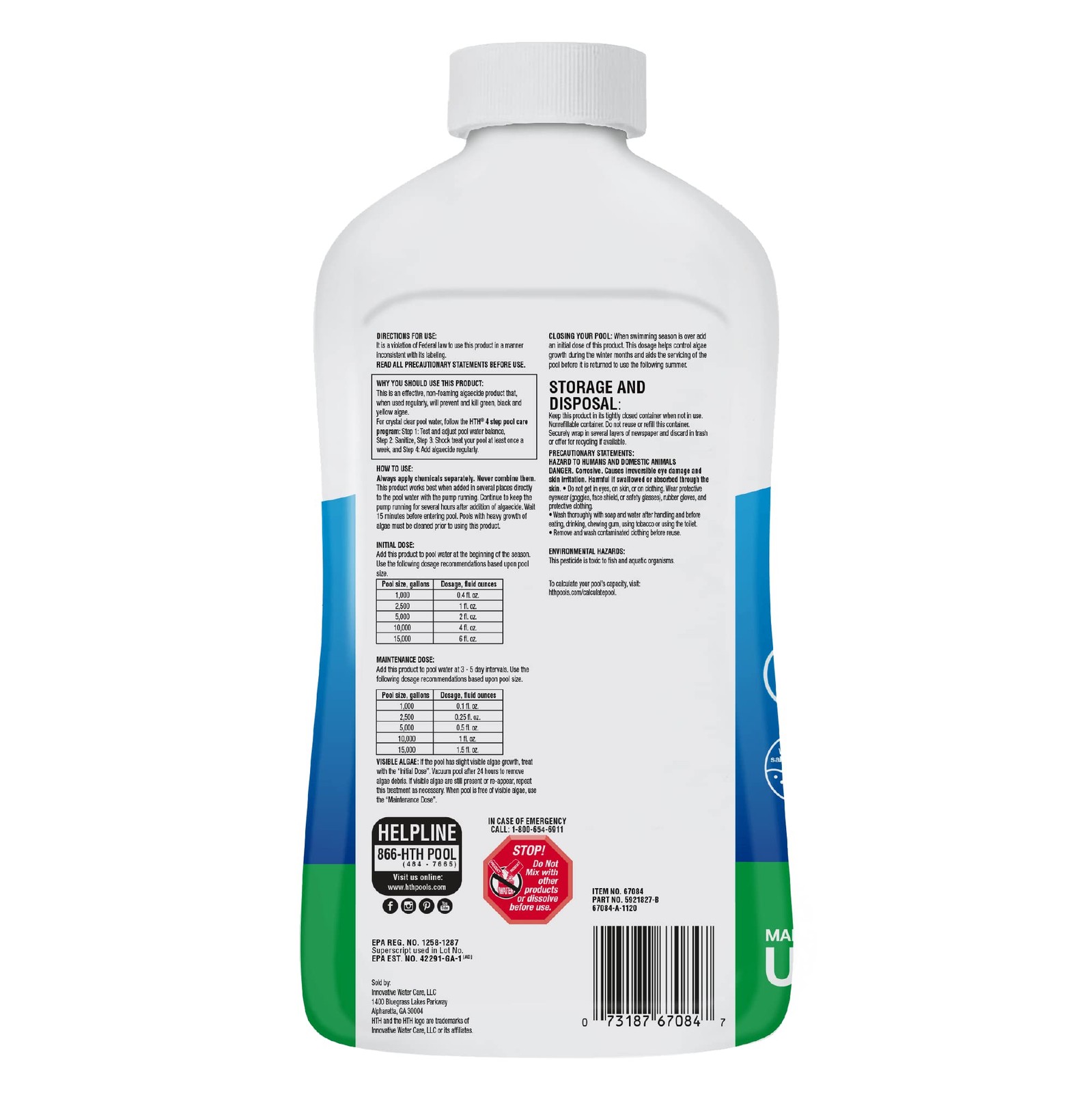 HTH 67084 Pool Care Algae Guard Advanced, All 32 fl oz (Pack of 1) gallery