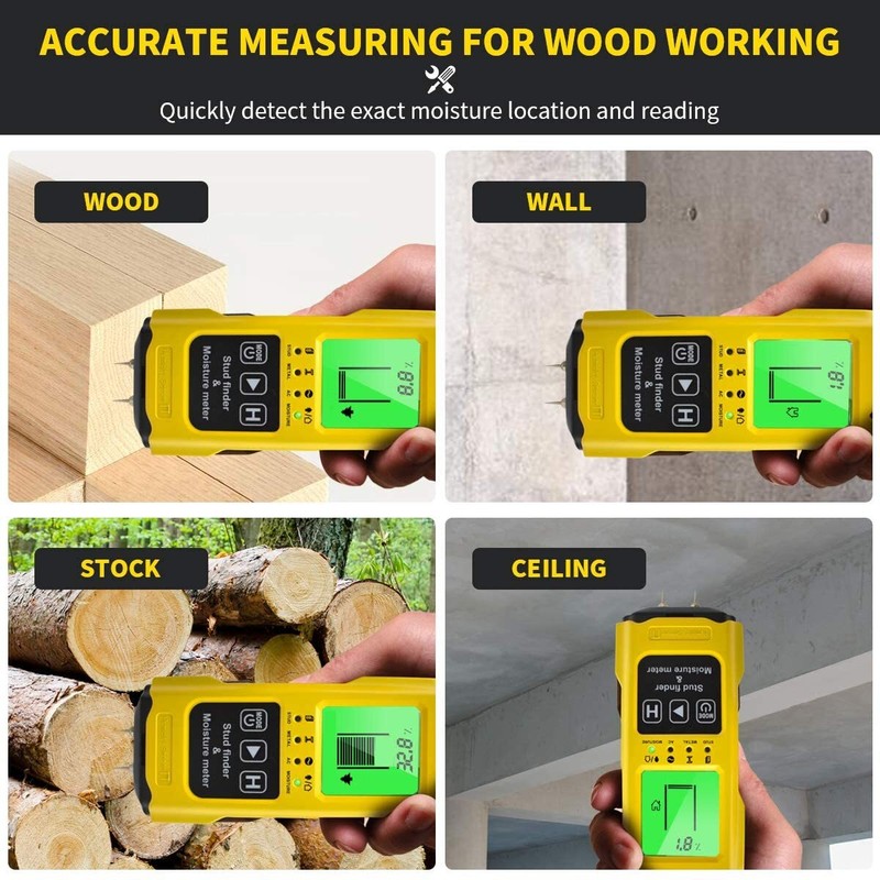 7 In 1 Stud Finder，Multi-Function Wall Stud Sensor Detector LCD Moisture Meter gallery