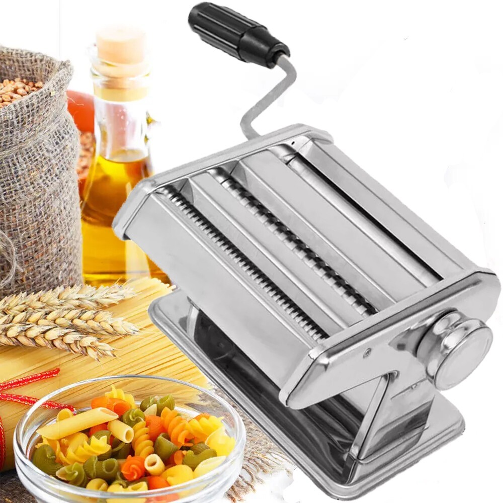 Stainless Steel Fresh Pasta Maker Roller Machine for Spaghetti Noodle Fettuccine gallery