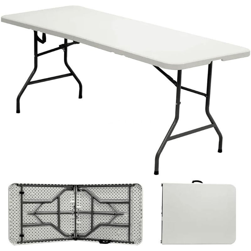 Used 4-Ft Plastic Folding Table - Ideal for Indoor/Outdoor Dining & Party Use gallery