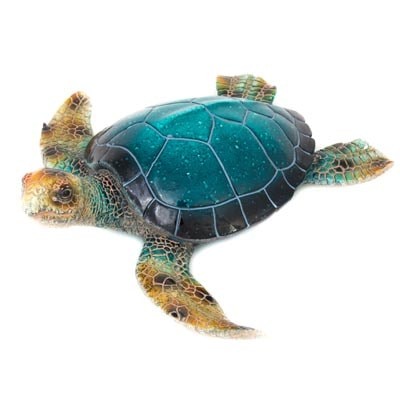 Green Sea Turtle Statue Tabletop or Wall Hanging Coastal Decor 16 in x 15 in gallery