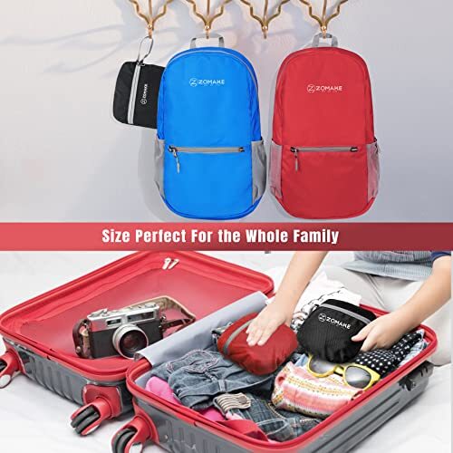  Ultra Lightweight Hiking Backpack 20L - Packable Small Backpacks Bright Red 5