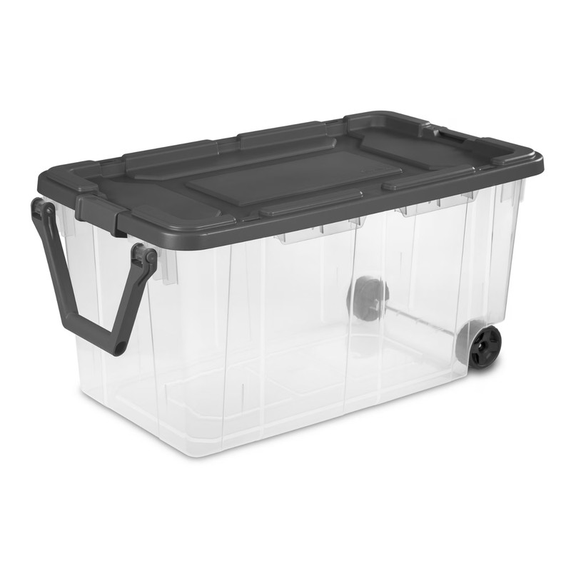 (2 Pack) Sterilite 160 Qt Extra-Large Wheeled Storage Box Plastic Container Gray gallery