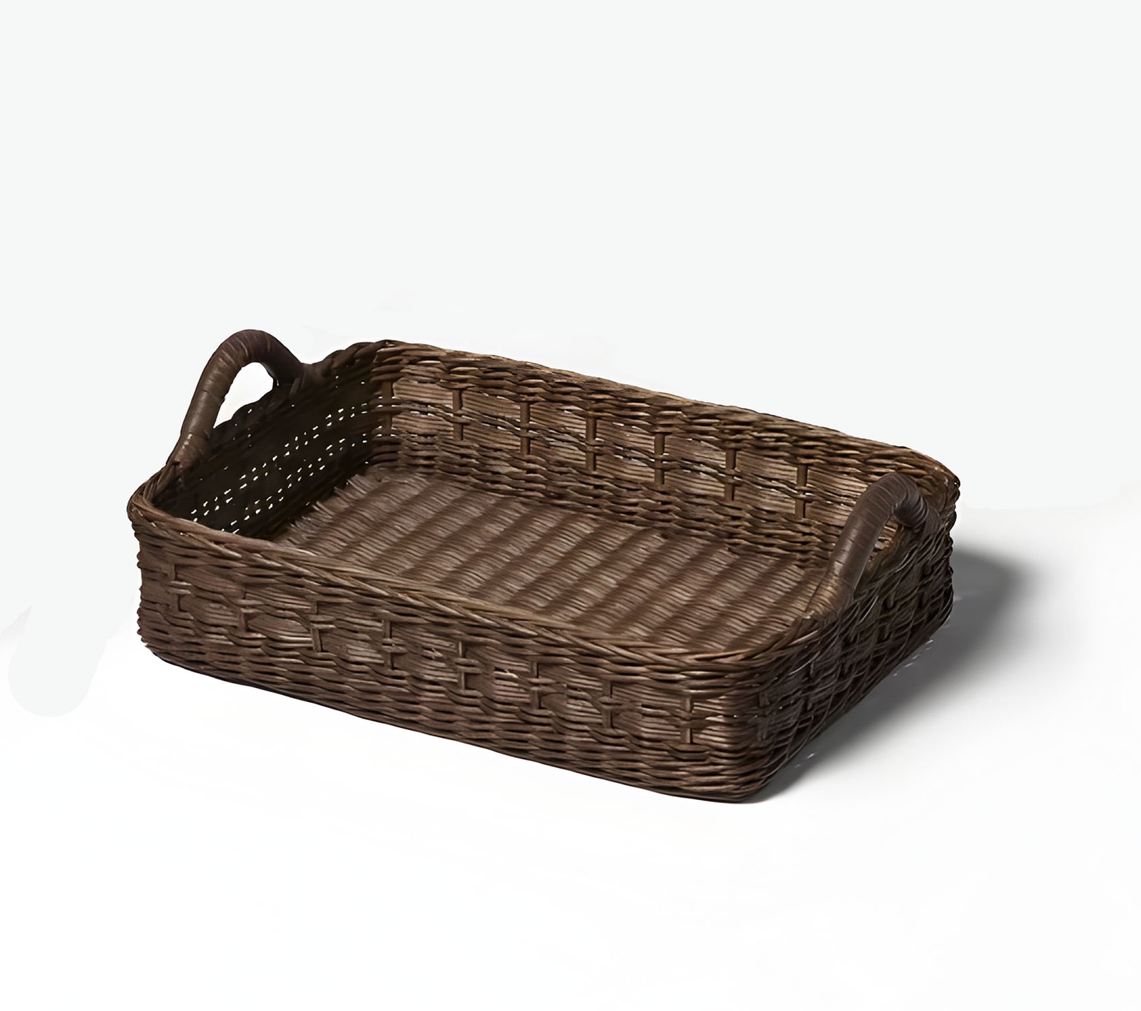 Rectangle Rattan Decorative Basket Dark Brown - Threshold designed with Studio gallery