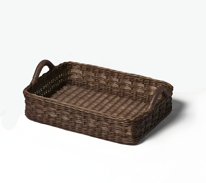 Rectangle Rattan Decorative Basket Dark Brown - Threshold designed with Studio gallery