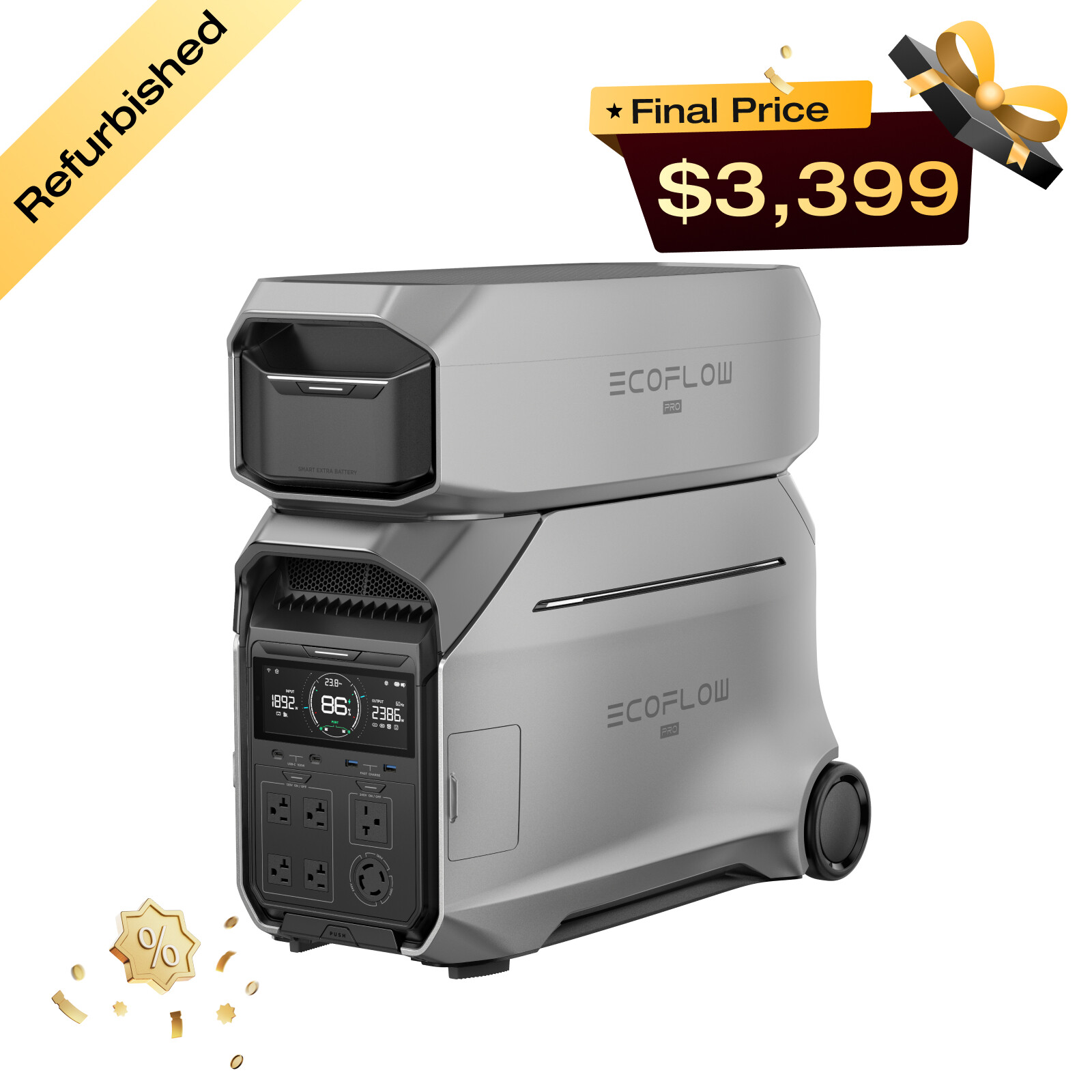 EcoFlow DELTA Pro 3 8000Wh Portable Power Station with Extra Battery Refurbished gallery