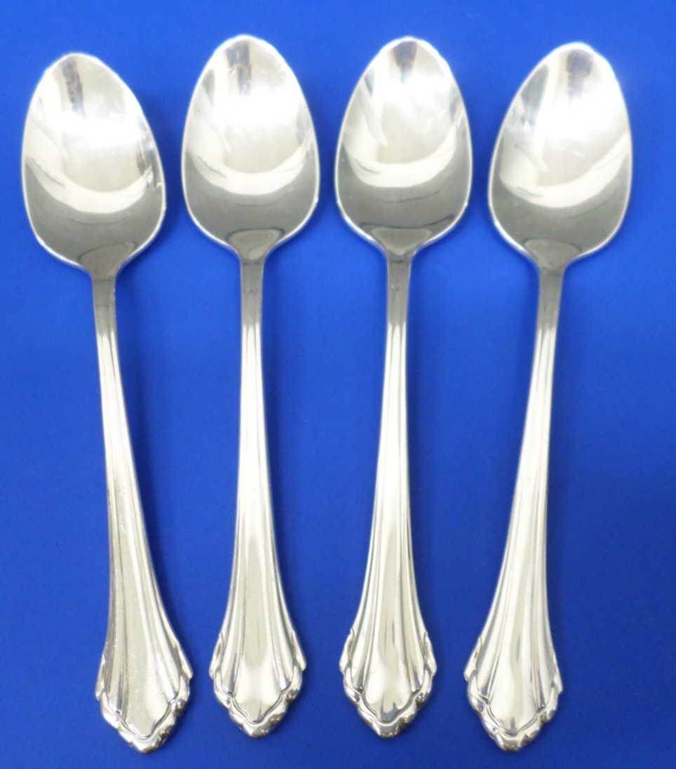 4 - Oneida Community SILVER CLARETTE Glossy Silverplate Flatware 6" TEASPOONS gallery