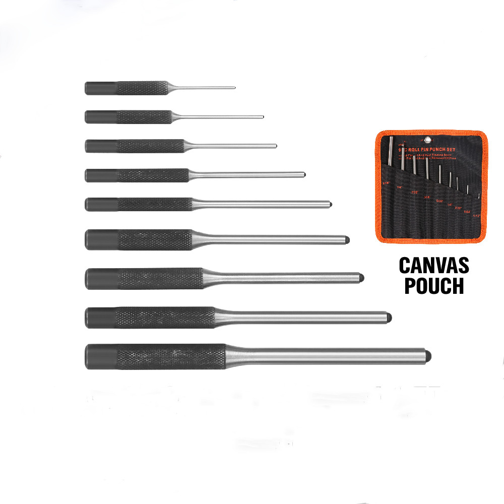 9Pcs Roll Pin Punch Set Gunsmithing Kit Removing Repair Tool with Holder Spring gallery