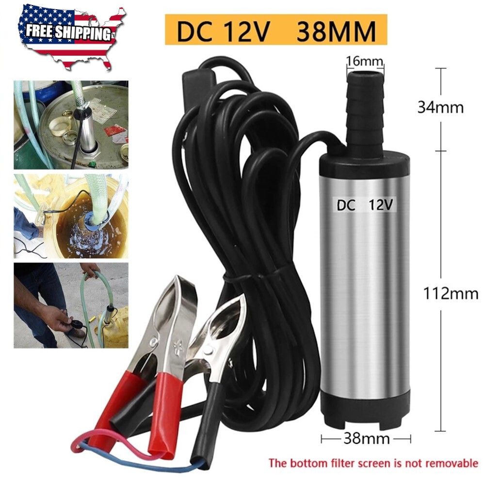 12V Mini Refueling Submersible Diesel Electric Fuel Water Oil Transfer Drum Pump gallery
