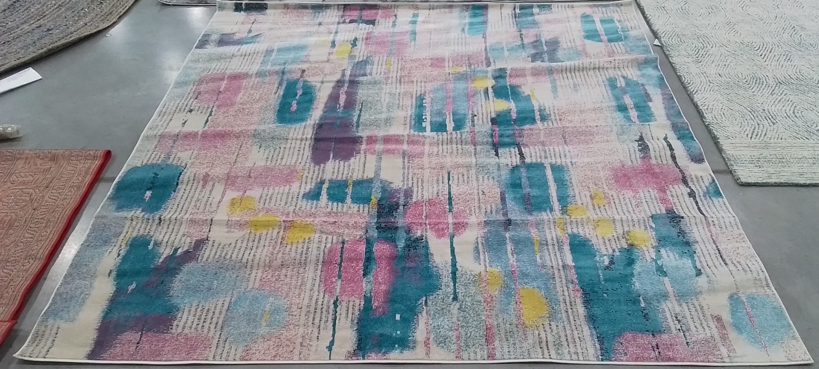 PINK TURQUOISE 8'-0" x 8'-0" Back Stain Rug Reduced Price 1172782170 LLN375U-8SQ gallery